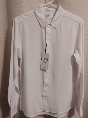 Level Ten Men's White Long-Sleeve Dress Shirt - Classic Collar, New With Tag
